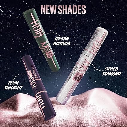 Maybelline Lash Sensational Sky High Washable Mascara Makeup, Volumizing, Lengthening, Defining, Curling, Multiplying, Buildable Formula, Blackest Black, 1 Count